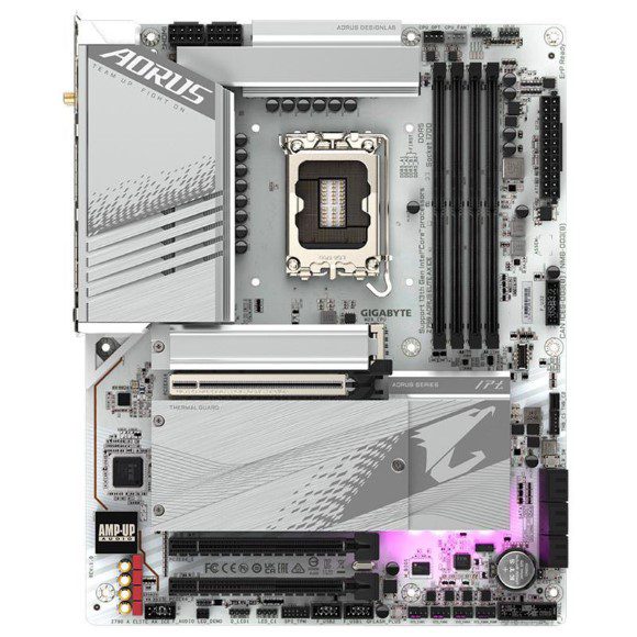 Gigabyte Z790 AORUS ELITE AX ICE LGA 1700 Intel Z790 X ATX DDR5, 4* M.2, PCIe 5.0, USB 3.2 Type-C, Wi-Fi 6E, 2.5GbE LAN, Q-Flash Plus, EZ-Latch Plus Motherboard