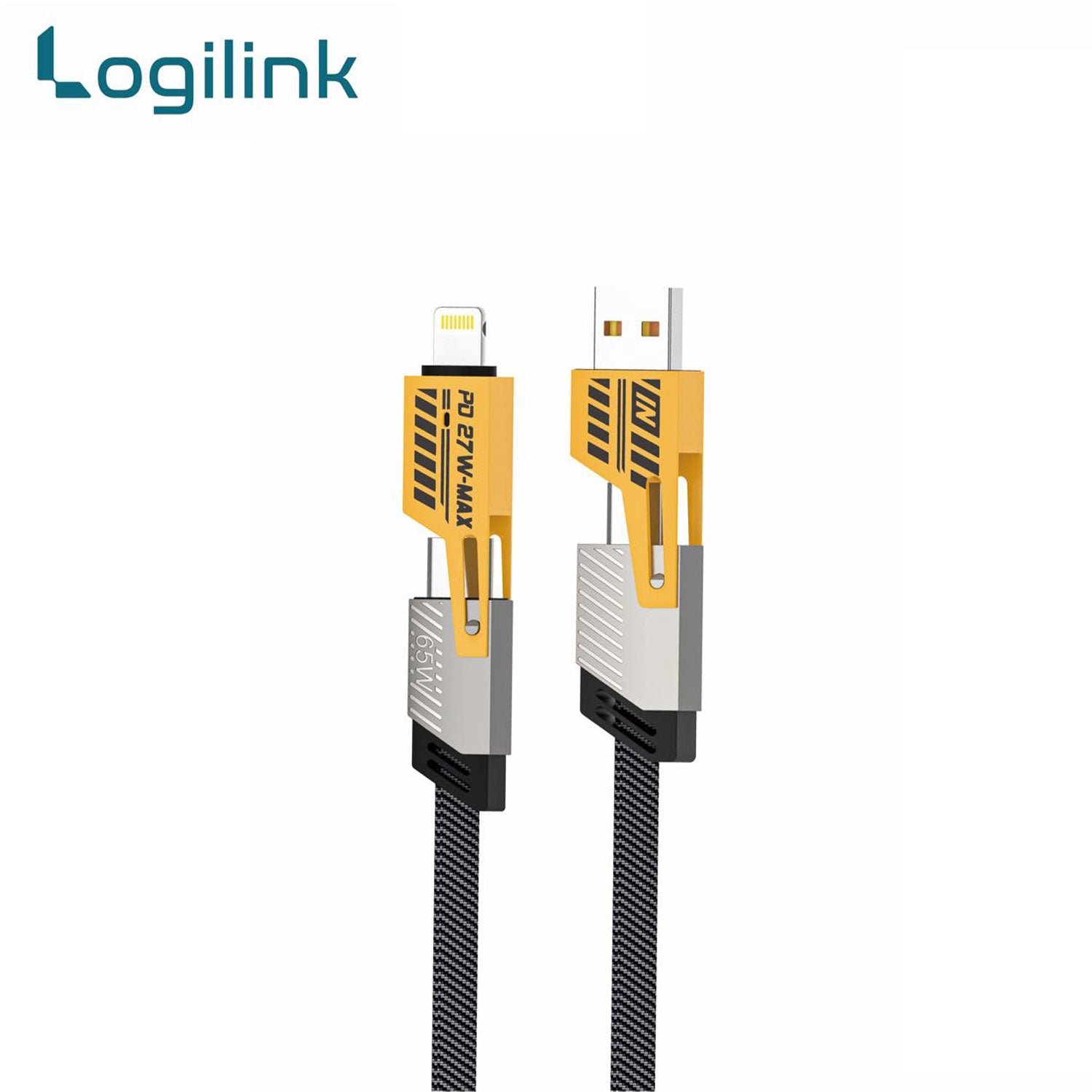JOYROOM SA37-2T2 Multi-Function Series 60W 4-in-1 Fast Charging Data Cable (USB-A+Type-C to Lightning+Type-C) 1.2m-Black - Image 3